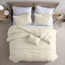Modern Threads 4-Piece Garment-Washed Comforter Set Beck Coconut Queen