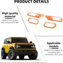 RAZPOY Inner Door Handle Cover Trim Compatible with 2021-2025 Ford Bronco Interior Accessories, Orange