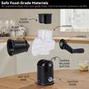 Rotary Cheese Grater with Handle, 5-Blade Cheese Shredder, BPA-Free (Black)