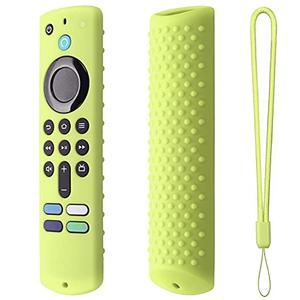 Hi Color Silicone Cover Compatible with 5.6 Inch Fire TV Stick (3rd Gen) Remote Firestick Remote Cover for Firesticksticktv Silicone Protective Case Sleeve(Glow Green)
