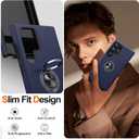 JAME for Samsung Galaxy S24 Ultra Case, Slim Fit Shockproof Heavy Duty Protective Cover with Ring Holder Stand Kickstand, Military-Grade Protection Phone Case for Galaxy S24 Ultra 6.8", Blue