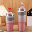 2 x Heart Straw Covers Valentines Straw Cover Cap for Stanley Cup 30 40 oz, Silicone Glitter Love Heart Designs 10mm 0.4in Straw Toppers Cute Straw Covers Valentines Party Cup Decoration 5PCS