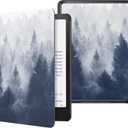 MoKo Case for All-new 7"Kindle Paperwhite 12th Generation 2024&Kindle Colorsoft Signature Edition 2024,Lightweight PU Protective Shell Cover with Auto Wake/Sleep for Kindle Paperwhite 2024,Gray Forest