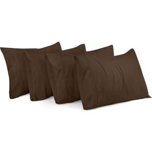 Utopia Bedding Queen Pillow Cases - Pack of 4 - Envelope Closure - Soft Brushed Microfiber Fabric - Shrinkage and Fade Resistant Pillow Covers Queen Size 20 X 30 Inches (Brown)
