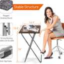 Garden 4 you Folding TV Tray Table,TV Dinner Table with Sturdy MDF Top,Eating Trays for Living Room with No Assembly Required, 2PCS (Black Marble)