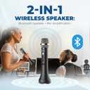 Bluetooth Microphone Wireless Voice Amplifier, Professional Intelligent Noise Cancelling Handheld/Desktop Mic Speaker, 15W Wireless Mic with 3 Sound Effects for Teaching Singing Speaking Karaoke H9