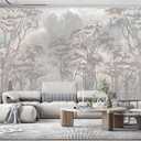 Retro Forest Tree Bedroom Wallpaper Mural Mural53 M 140" Wx102 H(Not Peel and Stick)