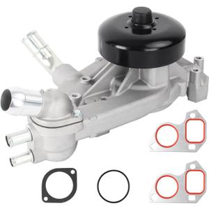 AW5104 Engine Water Pump Kit with Thermostat & Gasket, Compatible with Chevy Silverado Tahoe Trailblazer Suburban, GMC Sierra Envoy Yukon, Buick, Cadillac, Hummer, Isuzu