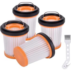 4 Pack WV201 Wandvac Filter Replacement for Shark ION W1 S87 Cordless Handheld Vacuum WV200, WV201, WV205, WV220, WV221, WV250, WV251, UV200CCO. Compare to Part # XHFWV200