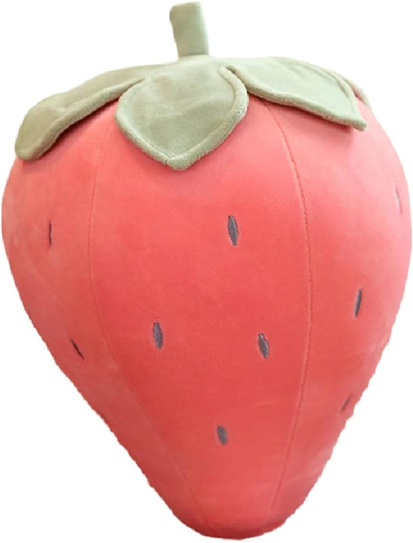 Cute Fruit Kids Pillow Stuffed Strawberry Plush Pillows Super Soft Girls Pillows Cushion Seat for Kids Toys (Pink,13.7''/35cm)1 Count (Pack of 1)
