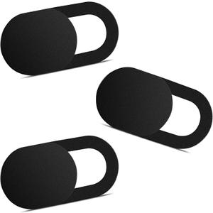Webcam Cover (3 Pack), 0.03 inch Ultra Thin Laptop Camera Cover Slide for iPhone iPad MacBook Pro Computer iMac Cell Phone PC Accessories Camera Blocker Slider, Great for Privacy - Black