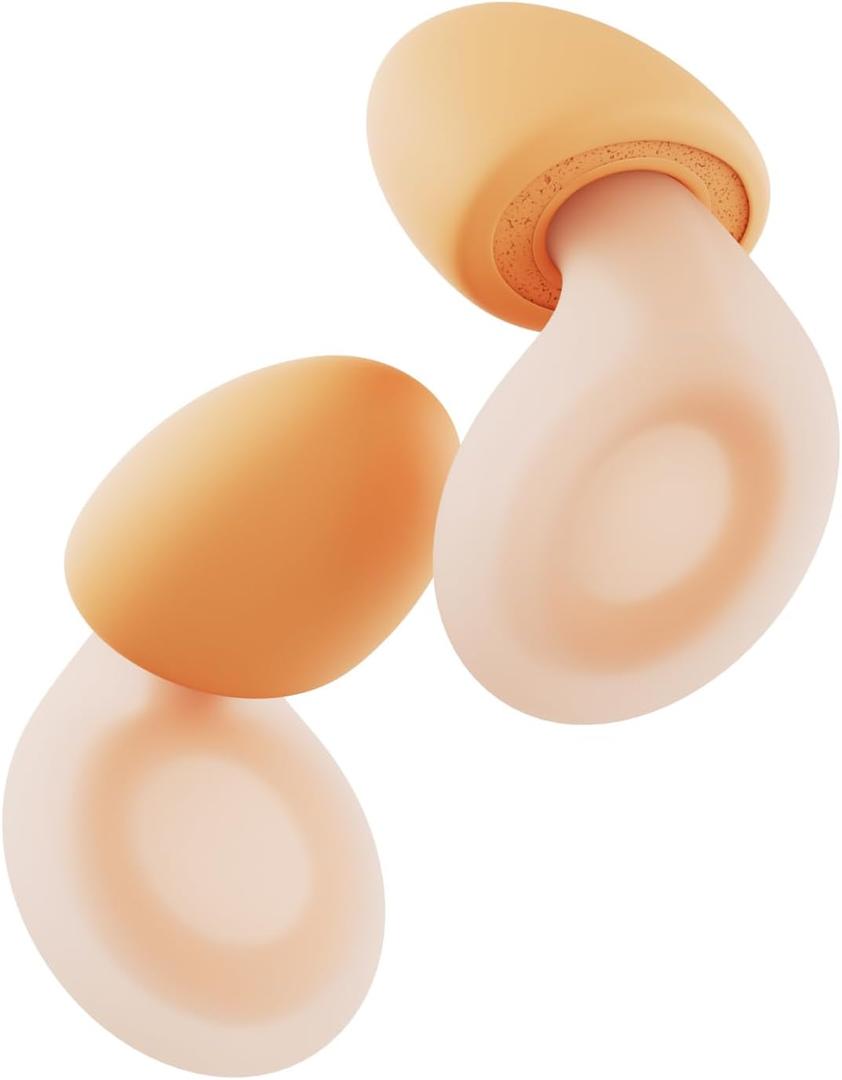Loop Dream  Silicone/Memory Foam Earplugs for Sleep Comfort | Comfortable Ear Plugs for Muffling Snoring & Sleeping | Customized Fit | 27dB (SNR) Noise Reduction (Peach)