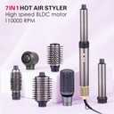 7 in 1 Hot Air Styler, Blow Dryer Brush with Round Left/Right Auto Wrap Curler,Round Brush Blow Dryer,Oval Brush,Straightening Drying.Hair Dryer Brush 1400W Hot-air Hair Brushes