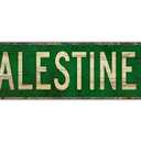 Metal Tin Sign PALESTINE DR Funny Vintage Sign Retro Metal Signs for Bedroom Kitchen Garden Wall Bar Club Coffee Home Decor 6x16 Inch