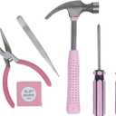 PinkTool Set,Includes Hammer, Screwdriver Set, Pliers (Tool Kit for The Home, Office, or Car)