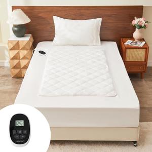 Heated Mattress Pad Mini Twin Size, 12 Heating Levels, 1-12 Hour Auto Shut Off, Preheat & Memory Function, Machine Washable Electric Mattress Pad Cover, ETL & FCC Certified