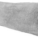 Extra Soft Body Pillow Cover, Sherpa/Microplush Material, 20x54 Inches, Zipper Closure (Gray)