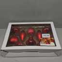Alupssuc 10Pcs Multiple Styles Glass Christmas Ball Ornaments for Tree Decorations, Red