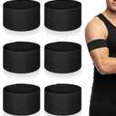 6PCS Black Arm Bands Mourning, Nylon Football Arm Bands, Adjustable Elastic for Soccer Basketball Funeral Mourning (Black)