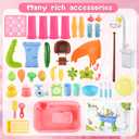 Upgraded Toddler Sand Water Table Toy with Electric Water Pump, Kids Sand Water with Faucet/Play Food Accessories/Fishing Toy, Kitchen Play Sink Toys for Girl Boy Age 3+ (Pink)