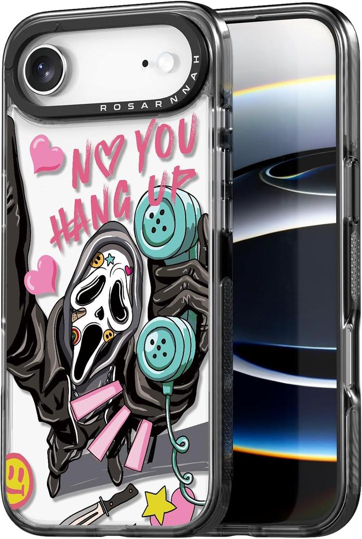 for iPhone Air Case Cute - Durable Shockproof 6.6 ft Drop Impact Phone Case - Funny Skeleton Halloween Horror Design for iPhone 17 Air (6.5") Black