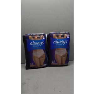 Always Discreet Boutique Incontinence and Postpartum Underwear for Women, Maximum Protection, L, Black, 18 Count (Packaging May Vary) (Pack of 2)