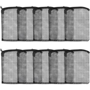 AQUANEAT 10pcs Aquarium Filter Media Bags, Fish Tank Coarse Mesh Bags with Plastic Zipper for Activated Carbon(5.5" x 8")
