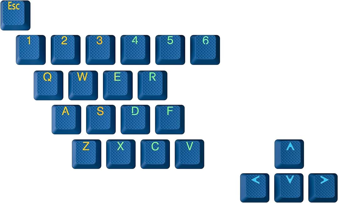 Ranked Rubber Keycap Set | Double Shot Translucent | OEM Profile for Mechanical Gaming Keyboard (Skydiver, 23 Keys)