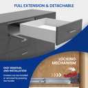 LONTAN Undermount Soft Close Drawer Slides 15 Inch Hidden Bottom Mount Full Extension Cabinet Rails with Rear mounting Bracket and Locking Devices 1 Pair Concealed Drawer Runners 100lb Load Capacity