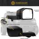 Dasbecan Passenger Side View Mirror Compatible With 2021-2024 Ford Bronco Right Side Door Mirror w/Manual Folding Power Heated Blind Spot Glass Black Texture Cover 5pins