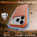 Matte Case for iPhone 17 Pro Case with 1 Screen Protector,Shockproof Protective Hard Back Slim Phone Case,Frosted Translucent Back Phone Cover, Anti-Fingerprint - Orange