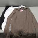 3 Pack Women's Mock Turtleneck Sweatshirts Long Sleeve Cotton Pullover Shirts Tunic Lightweight Loose Casual Tops (Medium, Black, White, Brown)