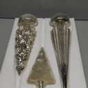 Retisee 3 Pcs Silver Illuminated Mercury Glass Christmas Tree Figurines with LED Lights Tabletop Lighted Xmas Tree Battery Operated Table Centerpiece for Holiday Fireplace Decor Winter Gifts(Radiant)