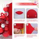 Babenest 6.6FT Red Wedding Arch Cover, Spandex Fitted Arch Backdrop for Photography, Round Top Chiara Stand Cover for Party Ceremony Birthday Baby Shower Anniversary Decoration