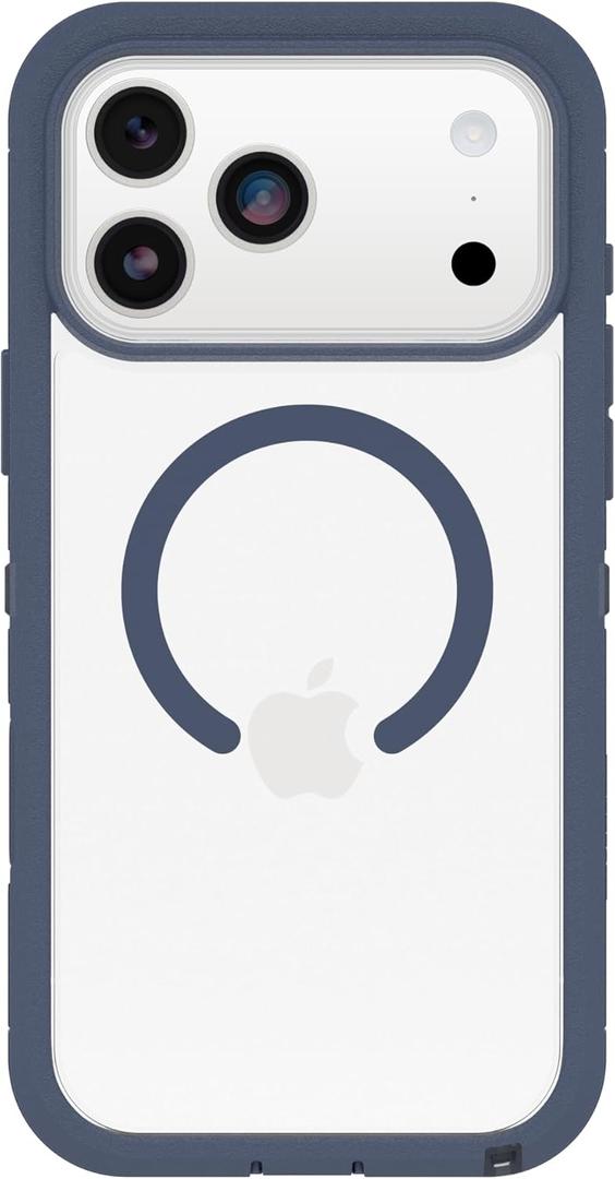 OtterBox iPhone 17 Pro Max Defender Series Pro XT Clear Case - Baby Blue Clear - Tough, Rugged & Durable iPhone Case, Snaps on MagSafe