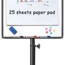 maxtek Mobile Dry Erase Board 40x28 inches Magnetic Portable Whiteboard Stand Easel White Board Flipchart Easel Board with 25 Sheets Paper Pad