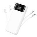 OHOVIV Portable Charger Power Bank 50000mAh Battery Pack, 22.5W Fast Charging PowerBank with Built in Cables,Travel Essential USB-C Portable Phone Charger for iPhone Samsung Pixel Android iPad-White