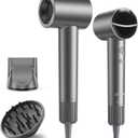 Hair Dryer, High-Speed Ionic Quiet Blow Dryer with 160,000 RPM Brushless Motor for Fast Drying, Low Noise Thermo-Control Compact Professional Dryers with Magnetic Diffuser & Nozzle for All Hair Types