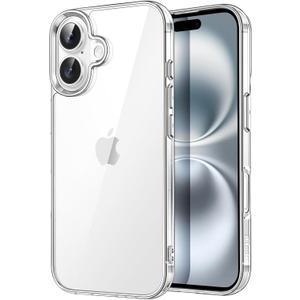 JETech Case for iPhone 16 6.1-Inch, Non-Yellowing Shockproof Phone Bumper Cover, Anti-Scratch Clear Back (Clear)