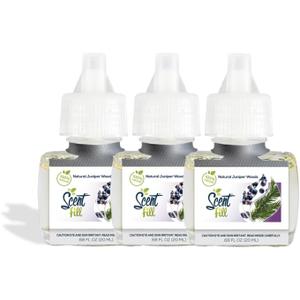Scent Fill 100% Natural Juniper Woods Plug in Air Freshener, Scented Oil Refills, 3 Refills