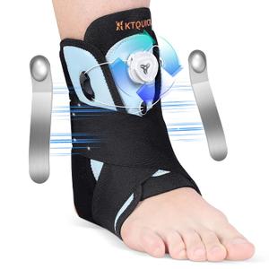 Ankle Brace for Sprained Ankle, Adjustable Knob Support with Removable Metal Splints, KTQUICK Breathable Ankle Stabilizer for Unsex, Pain Relief for Swelling, Injury Recovery & Sports, Small