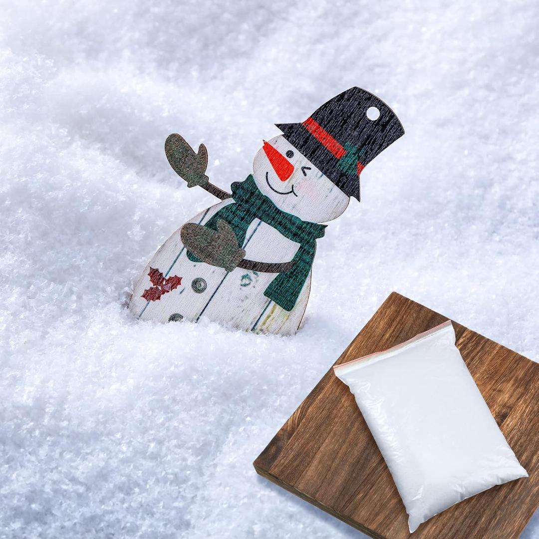 Syhood Christmas Fake Snow for Crafts Glitter Fake Snow Village Artificial Powder Decoration Artificial Plastic Powder Christmas Tree Decorations Village Winter Displays Supplies (100 G,White)