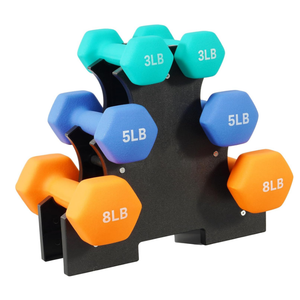 Neoprene Dumbbell Set with Rack 3/5/8LB Pairs 
