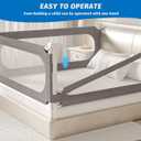 Extra-Long Bed Rail Guard for Toddlers, Gray Mesh Safety Rails, Adjustable Bed Guard for Kids (King Bed Rail(3Pack 78.7"x78.7"x74.8"))