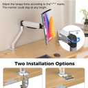 Suptek Single Monitor Mount,Adjustable Gas Spring Monitor Arm Desk Mount Stand Fits 17 20 22 23 24 26 27 32 33 35 36 inch,Holds up to 25 lbs, Silver(MD9S)