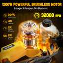16 Inch Electric Chainsaw Compatible with Dewalt 20V/60V MAX Battery (Tool Only), Brushless Cordless Chainsaw with Auto Oiler, Battery Level Screen, 3 Chains, Handheld Pruning Saw for Tree Branch