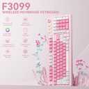 Aula F3099 Wireless Keyboard with Media Knob, Tri-Mode BT5.0/2.4GHz/USB-C Cute Creamy Keyboard with Number Pad, RGB Backlit Gaming Keyboard, Quiet Typing Pink Computer Keyboards for Office Laptop/PC