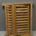 Dish Drying Rack - Bamboo Dish Rack for Kitchen Counter, Collapsible 2-Tier Wooden Drying Rack for Dishes, Plates, Cups, Utensils - Foldable Dish Drainer, Space-Saving Kitchen Drying Rack Organizer