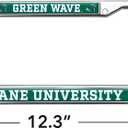 Tulane University Green Wave Logo Full Size Standard License Plate Metal Frame