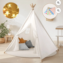 16 Pieces Replacement Wood Poles and Connectors for Kids Teepee Tent, 17 inch